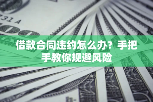 武汉借款合同违约怎么办？手把手教你规避风险