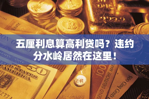 武汉五厘利息算高利贷吗？违约分水岭居然在这里！