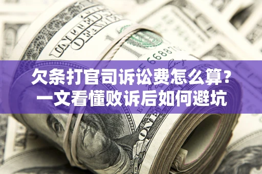武汉欠条打官司诉讼费怎么算？一文看懂败诉后如何避坑