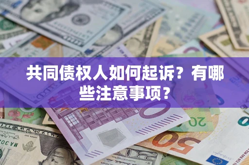 武汉共同债权人如何起诉？有哪些注意事项？